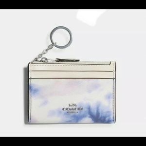 UNISEX COACH MINI SKINNY ID WALLET CASE TIE DYE PRINT LIMITED EDITION  NEW W TAG